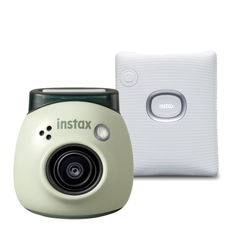 Fujifilm INSTAX PAL Digital Camera - Pistachio Green + SQUARE Link Printer - White