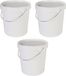Merkloos / Sans marque Emmer met deksel en handvat - 3x stuks - Wit - 30 liter