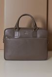 D'Arienzo Cartable 24 heures Cuir Taupe serviette d'ordinateur poche zippée, Taille Unique, Couleur Taupe