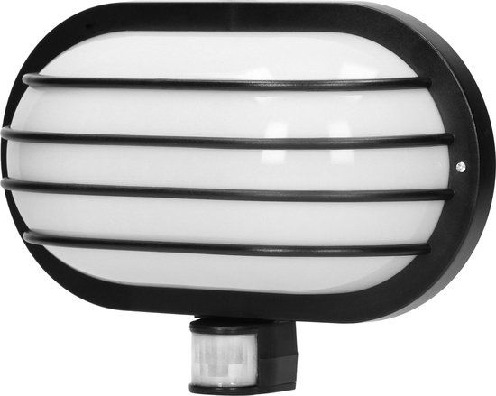 virone LASO Buitenlamp met Bewegingssensor - Zwart - IP44 - Ovaal