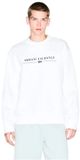Armani Exchange Signature Heren Lange Mouw Ronde Hals Katoen Wit XXL