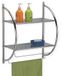 Azomor® Étagère murale pour salle de bain, avec porte-serviettes et finition chromée