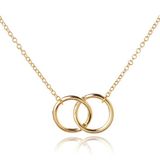 LGT JWLS Hippe dames ketting Dubbele Cirkel Goudkleurig 45cm