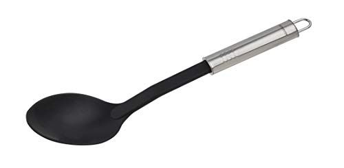 FACKELMANN Serveerlepel 31 cm ovaal handvat, zilver/zwart