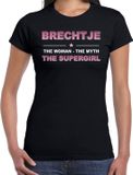 Bellatio Decorations Brechtje Voornaam cadeau - The Woman, The myth the legend - zwart - voor dames - verjaardag - moederdag - pensioen - geslaagd - bedankt - supergirl XS