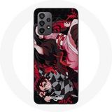 Maniacase Samsung Galaxy A23 4G Hoesje Demon Slayer Tanjiro Nezuko Attaque Combat