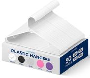 SereneLife Kleerhangers – 50 Stuks Plastic Kledinghangers – Wit
