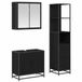 vidaXL Meuble de salle de bain 3 pièces Chêne noir Bois de placage