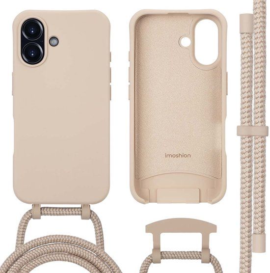 imoshion Hoesje - Geschikt voor iPhone 16 - Color Backcover met afneembaar koord geschikt voor MagSafe - Nude