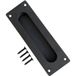 Gedotec Poignée en coquille ARK en acier inoxydable à visser 180 x 60 mm, noir mat