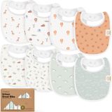 KeaBabies Biologische slabbetjes voor jongens en meisjes - Bijtslabbetjes van biologisch katoen - Pasgeboren slabbetjes voor baby's - Machinewasbaar Slabbetjes - Slabbetjes voor baby's van 0-24