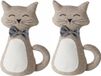 Boltze Deurstopper gewicht - 2x - dieren thema Katje - 1 kilo - beige - 31 x 11 cm