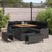 Maison Exclusive - Tuinset met 8 zitplaatsen, zwarte polyrotan loungeset