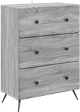 vidaXL Ladekast 66 x 34,5 x 90 cm Bewerkt hout Grijs sonoma