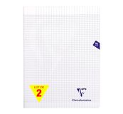 Clairefontaine 393361AMZC Mimesys Pak met 2 Geniete Notitieboekjes - 24x32 cm - 96 Pagina's Grote Ruit - 90 g - Polypro Omslag - Kleur Kleurloos