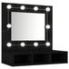 vidaXL Spiegelkast met LED-verlichting, zwart, 60x31,5x62 cm
