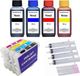 Epson Cartouches d'encre rechargeables, compatibles avec T0441, T0442, T0443, T0444, avec puces de réinitialisation automatique - 4 cartouches avec 400 ml d'encre premium