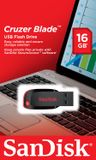 SanDisk Cruzer Blade USB Flash Drive - 16GB - USB 2.0 - Black/Red