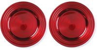 Sous-assiette - 8x - rouge - 33 cm - plastique - rond - Assiettes de dîner - sous-assiette - dîner de Noël