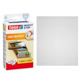 tesa INSECT STOP 2-in-1 Zonwering en Vliegenhor Premium - 120 x 140 cm | Insectenwering die zoninstraling vermindert - voor standaard dakramen - eenvoudige montage zonder boren - metallic antraciet