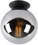 QAZQA Art deco plafondlamp zwart met smoke glas - Pallon