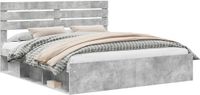 vidaXL Bedframe met hoofdeinde Beton 180 x 200 cm Massief grenenhout