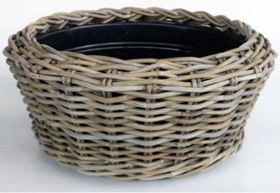 Van der Leeden Drypot Schaal Rotan Grijs d55h24cm