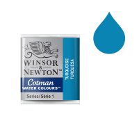 Winsor & Newton Cotman Watercolor Paint 654 Turquoise (Half Pan)