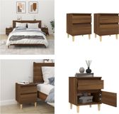 vidaXL Tables de chevet - 2 pièces - 40x35x50 cm - Couleur chêne marron