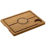 Rockingham Forge Deluxe bamboe snijplank met spikes, sapgroeven en reservoir - antislip snijplank voor vlees, gebraad en stukken vlees 40 x 28 cm