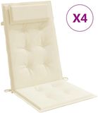 vidaXL Stoelkussens 4 st hoge rug oxford stof crèmekleurig