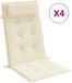 vidaXL Stoelkussens 4 st hoge rug oxford stof crèmekleurig