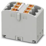 Phoenix Contact PTFIX 6X2,5 GY verdelerblok, basisklem, 450 V, 24 A, aantal aansluitingen 6, doorsnede 0,14 mm²-4 mm², AWG: 26-12, breedte 16 mm, hoogte 21,7 mm, grijs, 10 stuks