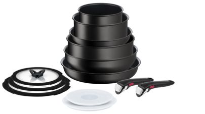Tefal Ingenio Unlimited L76390 13-delige pannenset - Zwart - Inductie - Stapelbaar - Afneembare Handgreep - Ruimtebesparend