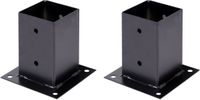 Alberts 2 x opschroefhuls voor vierkante houten palen, 91x91 mm, verzinkt, zwart kunststofgecoat, Topfhöhe 150 mm