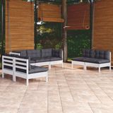 The Living Store Loungeset Grenenhout - White - 6 Seats - With Cushions