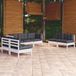 The Living Store Loungeset Grenenhout - White - 6 Seats - With Cushions
