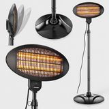 Merkloos Relaxdays Terrasverwarmer infrarood - verstelbaar 170 - 210 cm - 2000 W - zwart
