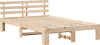 vidaXL Bedframe met hoofdeinde Naturel 140 x 190 cm Massief grenenhout