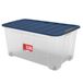 SUNDIS Wave Box, opbergbox met clip-on deksel, 110L, stapelbaar | Kunststof transparant, multifunctioneel en ideaal voor het opbergen van speelgoed, kleding en documenten