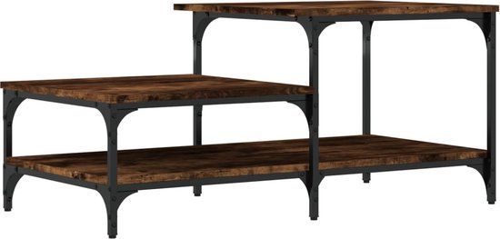 vidaXL Salontafel 100x50,5x45 cm bewerkt hout gerookt eikenkleurig