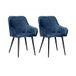 Soof&Tess – Set van 2 Florence eetkamerstoelen – blauw – fluweel – industrieel – met armleuning – gemakkelijk te reinigen stoffen – hoge kwaliteit