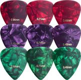 kwmobile Gitaar plectrums - Verschillende diktes - Voor akoestische-, elektrische- en basgitaren - Plectrumset - 9 stuks