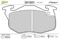 Valeo Set van 4 Remblokken Essential 301081, Vooras