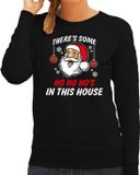 Bellatio Decorations Foute Humor Kersttrui Kerstman Sweater Zwart Dames M