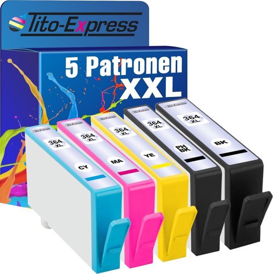 Tito Express PlatinumSerie 5x inkt cartridge alternatief voor HP 364XL 364 XL