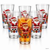 MamboCat 6-delige set CLAUS Latte Macchiato glazen met kerstman-decor 380ml
