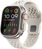 By Qubix Qubix - Ultimate Sport Edition bandje - Sterrenlicht / Starlight - Siliconen - Geschikt voor Apple Watch 44mm / 45mm / 46mm / 49mm