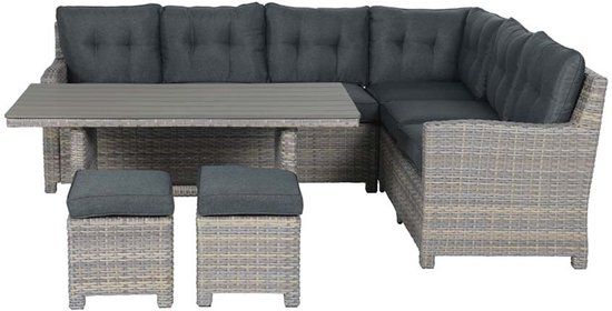 Seagull 5-delige Loungedining Set - Rechts - Vintage Willow - Reflex Black