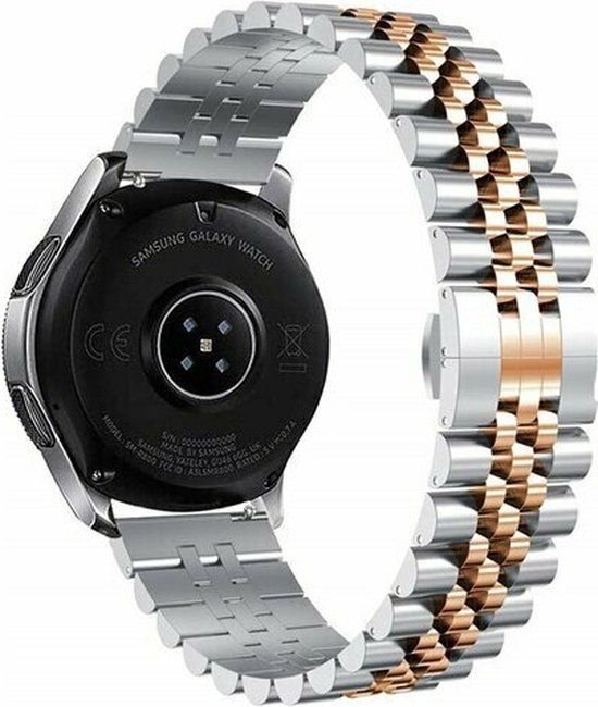 By Qubix - Stalen band - Zilver / rosé goud - Geschikt voor Garmin Vivomove 3 / HR / Luxe / Sport / Style / Trend - 20mm